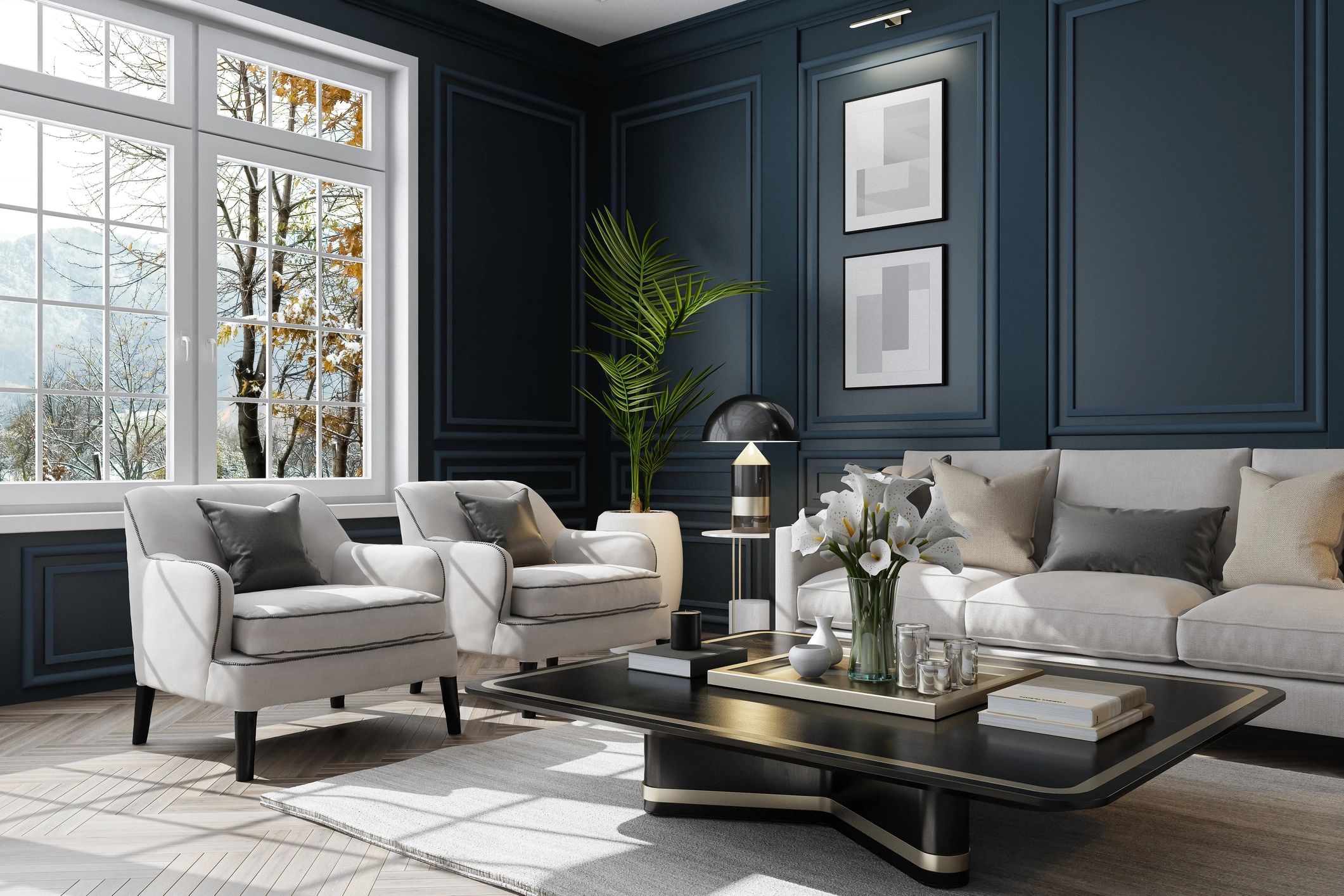 Satisfied client in a newly remodeled upscale interior